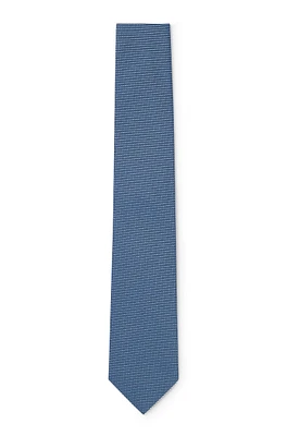 Silk-jacquard tie with all-over micro pattern