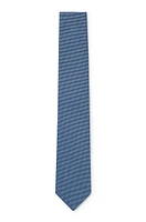 Silk-jacquard tie with all-over micro pattern