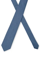 Silk-jacquard tie with all-over micro pattern