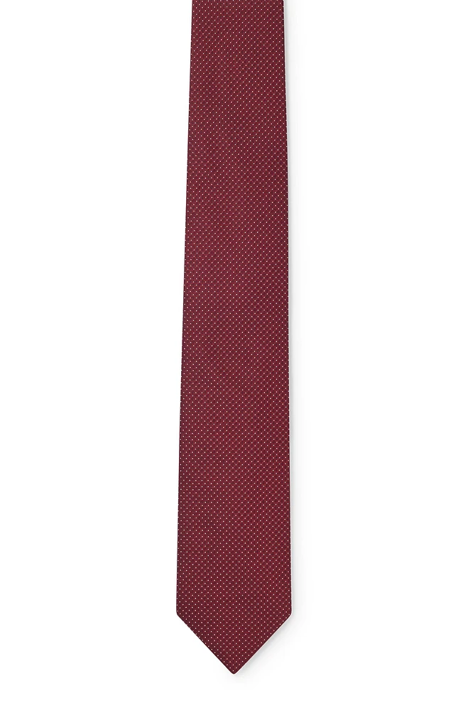 BOSS - Silk jacquard tie with all-over pattern - Dark pink