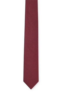 BOSS - Silk jacquard tie with all-over pattern - Dark pink