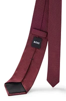 BOSS - Silk jacquard tie with all-over pattern - Dark pink