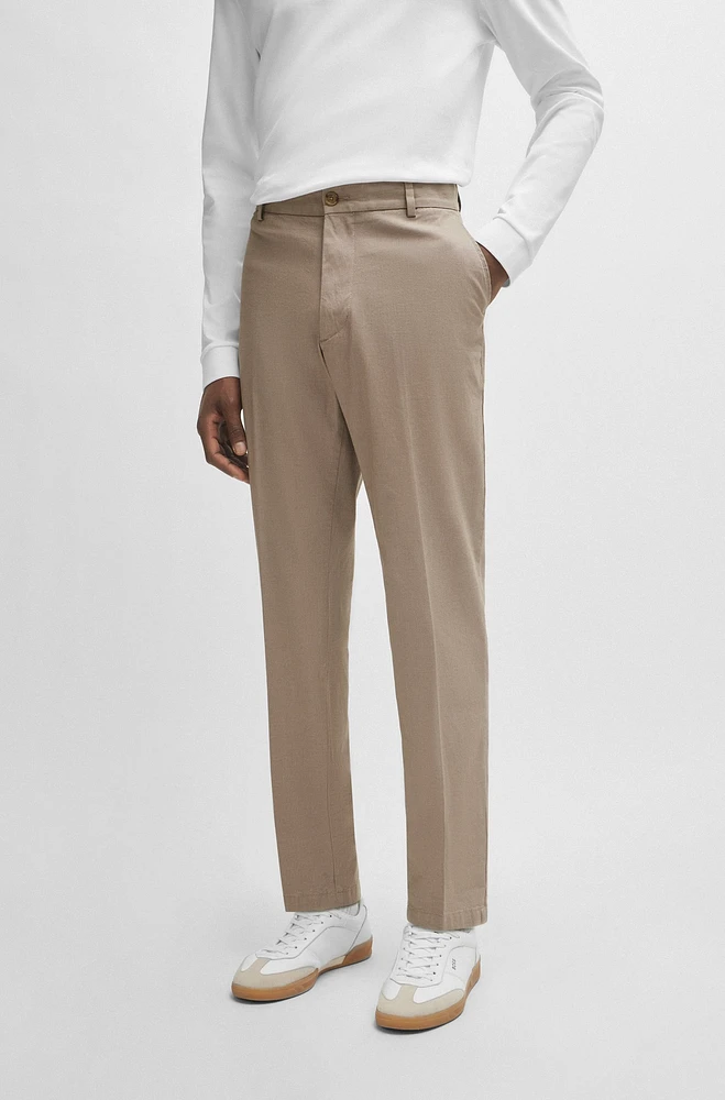 Regular-fit trousers patterned stretch cotton