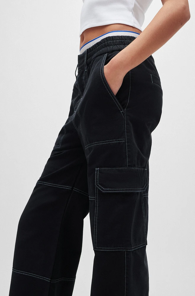 Relaxed-fit cargo trousers cotton