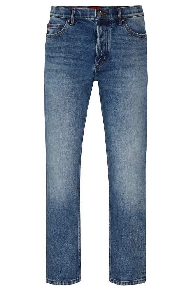 Tapered-fit jeans blue stretch denim