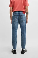 Tapered-fit jeans blue stretch denim