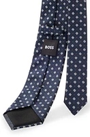 Silk-blend tie with jacquard pattern