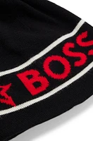 BOSS - BOSS x Perfect Moment wool beanie hat with logo intarsia