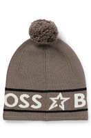 BOSS x Perfect Moment wool beanie hat with logo intarsia