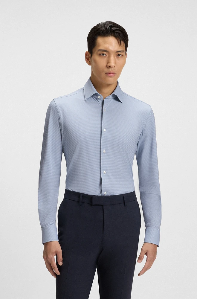 Slim-fit shirt Italian performance-stretch fabric