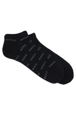 Two-pack of ankle-length socks with branding