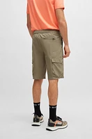 Shorts tapered fit de popelín planchado fácil y secado rápido