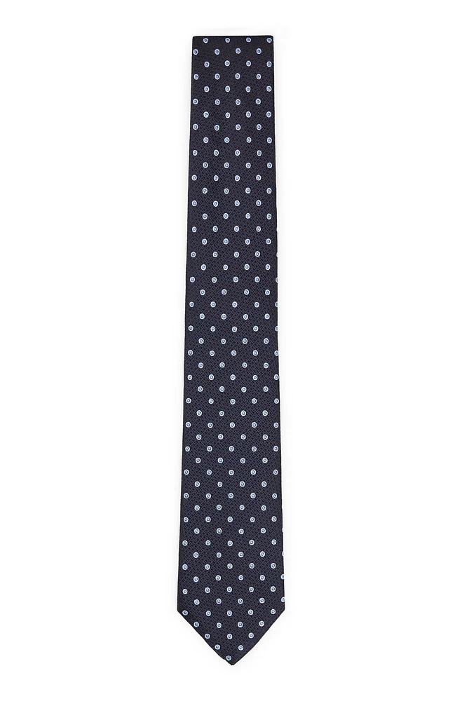 Silk-jacquard tie with micro pattern