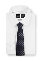 Silk-jacquard tie with micro pattern