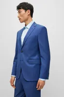 Regular-fit suit a micro-patterned wool blend