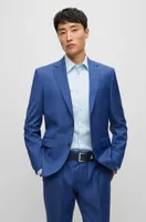 Regular-fit suit a micro-patterned wool blend