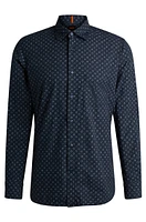 Camisa regular fit en popelín de algodón estampado