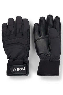BOSS x Perfect Moment mixed-material ski gloves with leather