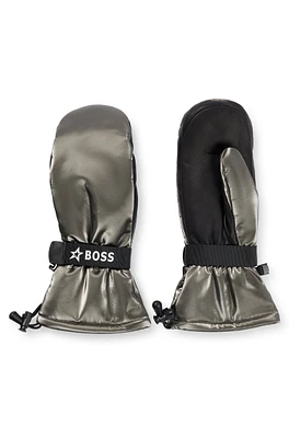 BOSS x Perfect Moment logo-strap ski gloves with leather facing