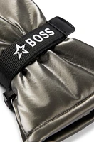 BOSS x Perfect Moment logo-strap ski gloves with leather facing