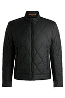 BOSS - Water-repellent biker jacket with quilted pattern Black