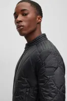 BOSS - Water-repellent biker jacket with quilted pattern Black