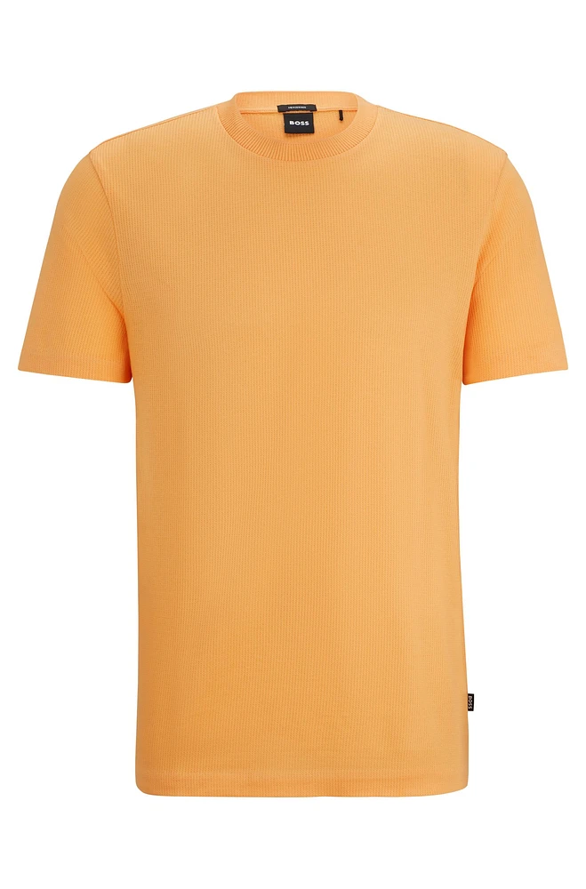 Regular-fit T-shirt structured mercerized cotton