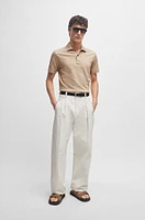 Regular-fit polo shirt cotton and linen