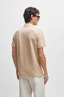 Regular-fit polo shirt cotton and linen