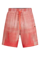 Printed-mesh shorts with logo detail