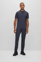 BOSS - Interlock-cotton slim-fit polo shirt with logo detail Dark Blue