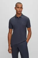 BOSS - Interlock-cotton slim-fit polo shirt with logo detail Dark Blue