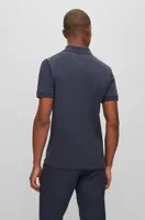 BOSS - Interlock-cotton slim-fit polo shirt with logo detail Dark Blue