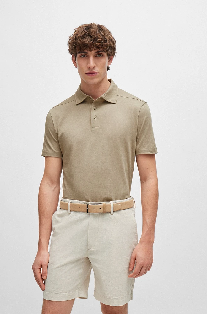 BOSS - Regular-fit polo shirt Khaki