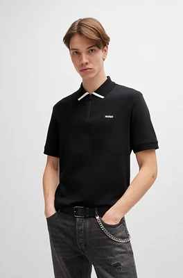 Cotton-piqué polo shirt with contrast logo