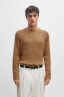 BOSS - Loop-structure sweater cotton-tape yarn Beige