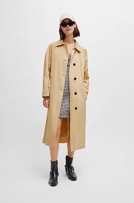 Relaxed-fit trench coat stretch cotton