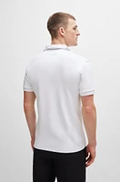 Interlock-cotton slim-fit polo shirt with collar graphics