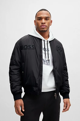 BOSS x NFL padded bomber jacket with special patches