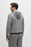 BOSS - Double-faced zip-up hoodie cotton Silver