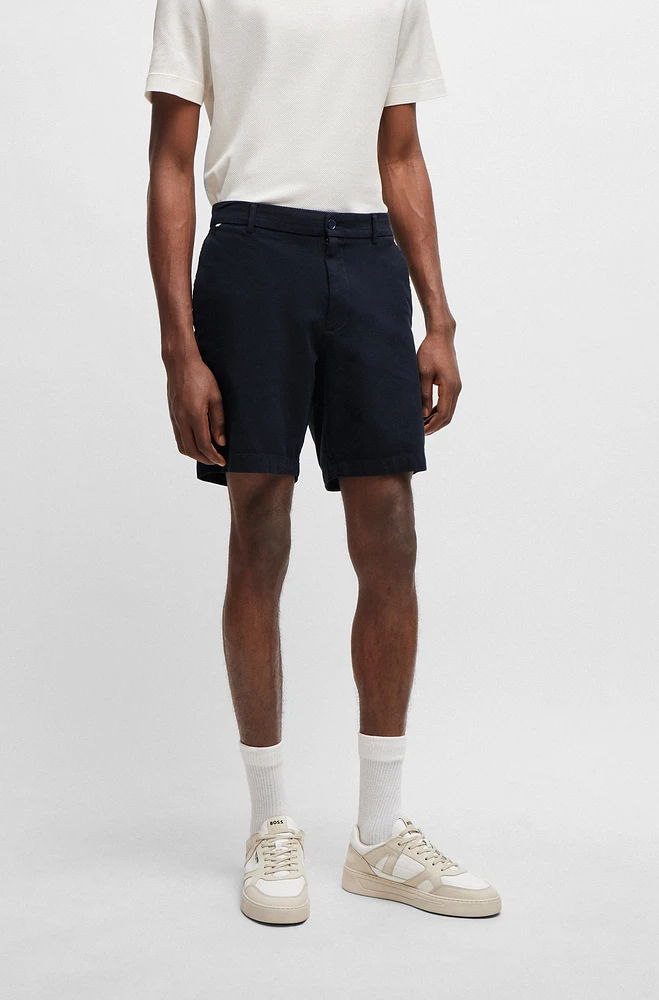 Regular-fit regular-rise shorts stretch cotton