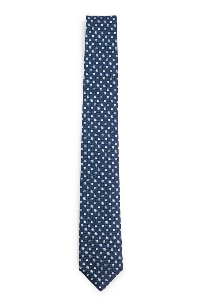 Silk tie with jacquard-woven pattern