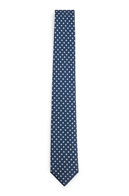 Silk tie with jacquard-woven pattern