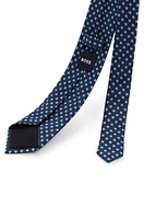 Silk tie with jacquard-woven pattern