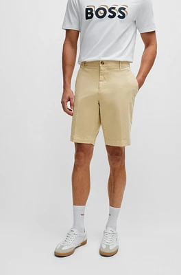 Slim-fit shorts stretch-cotton twill