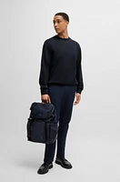 Cotton-jersey regular-fit sweatshirt with mixed structures