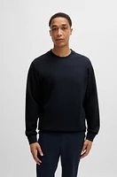 Cotton-jersey regular-fit sweatshirt with mixed structures