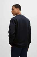 Cotton-jersey regular-fit sweatshirt with mixed structures