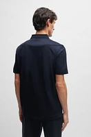 Zip-neck polo shirt stretch cotton