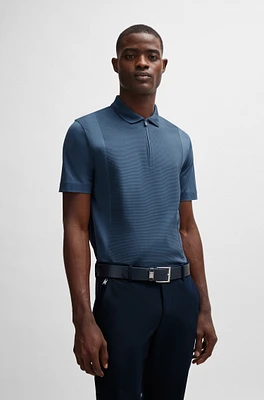 Zip-neck polo shirt stretch cotton